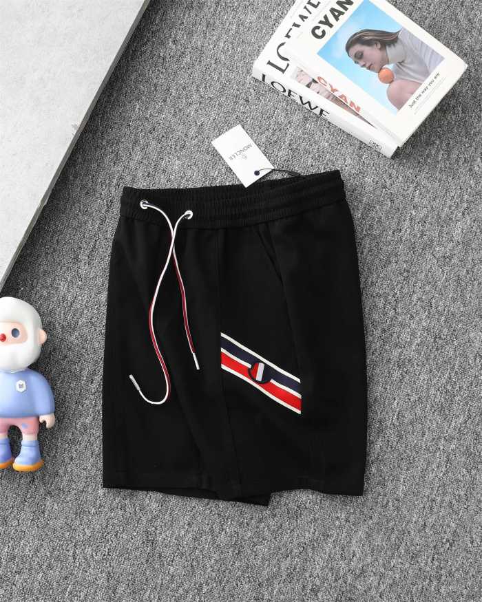 ★超人気 モンクレール コピー エンブロイダリーロゴステッチパンツ5分パンツ