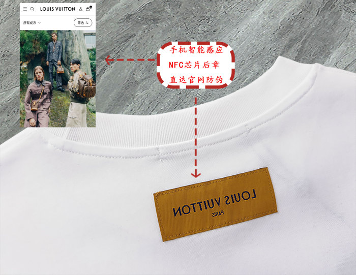 追跡付 ルイヴィトン 偽物通販  Louis Vuitton丸首半袖Tシャツ