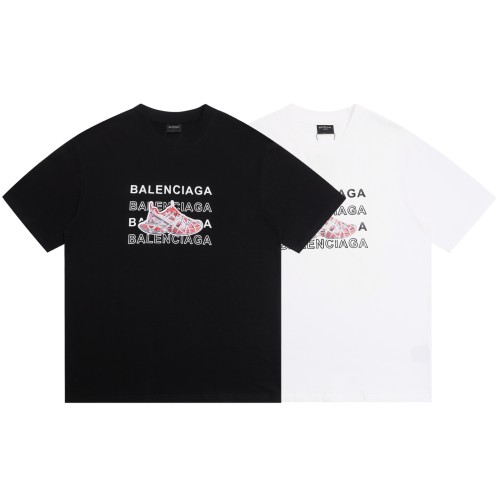 【話題商品！】 バレンシアガ 激安偽物 の2025 ssシリコンアルファベットスニーカーカップルカジュアル半袖Tシャツ2色