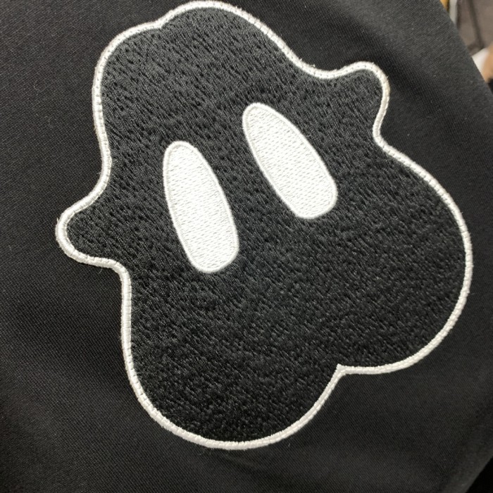【話題商品！】 バーバリー 激安偽物 の純色怪獣柄刺繍ラウンドネックゆったり半袖肩落とし袖Tシャツ