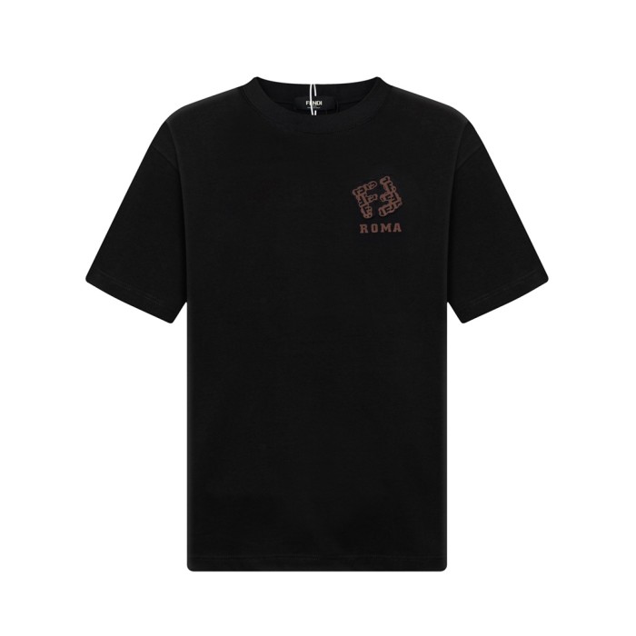 日本未入荷 フェンディ スーパーコピー  のロゴラウンドネック半袖Tシャツ