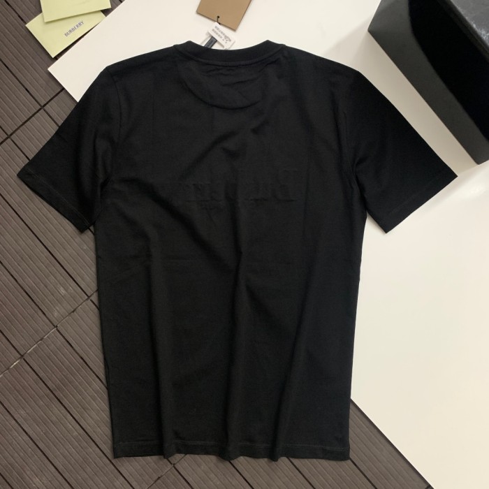 超奇跡の入荷☆ バーバリー 激安通販 のロゴアルファベットラメ刺繍コットンクルーネック半袖Tシャツ
