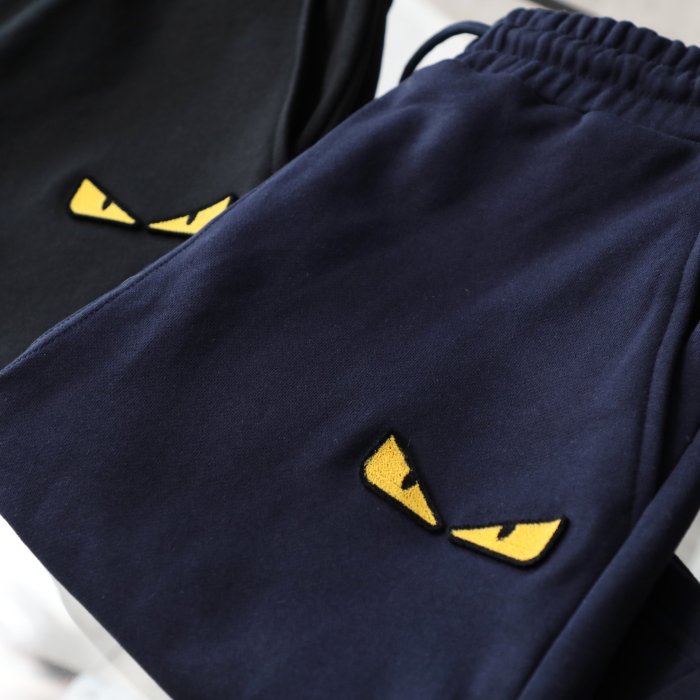 【限定】フェンディ 激安通販  の歯ブラシ刺繍悪魔の目カジュアルパンツ5分パンツ