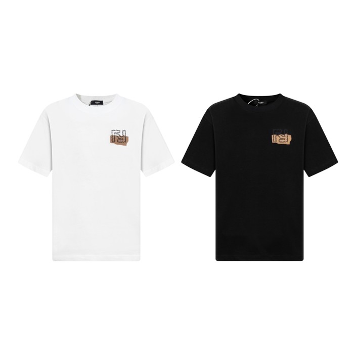 ★超人気 フェンディ コピーおすすめ のロゴラウンドネック半袖Tシャツ
