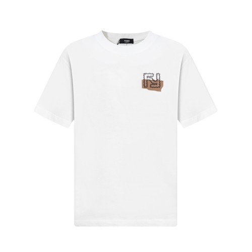 大人気 フェンディ 偽物通販  のロゴラウンドネック半袖Tシャツ