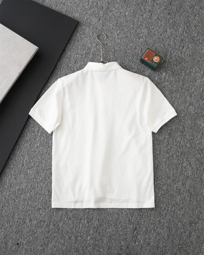 超話題! バーバリー 偽物通販  の ラシックブルー戦馬小標刺繍開襟ポロシャツ半袖Tシャツ2色