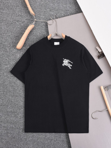 ★超人気 バーバリー 激安通販 の胸に軍馬刺繍ラウンドネック半袖Tシャツ