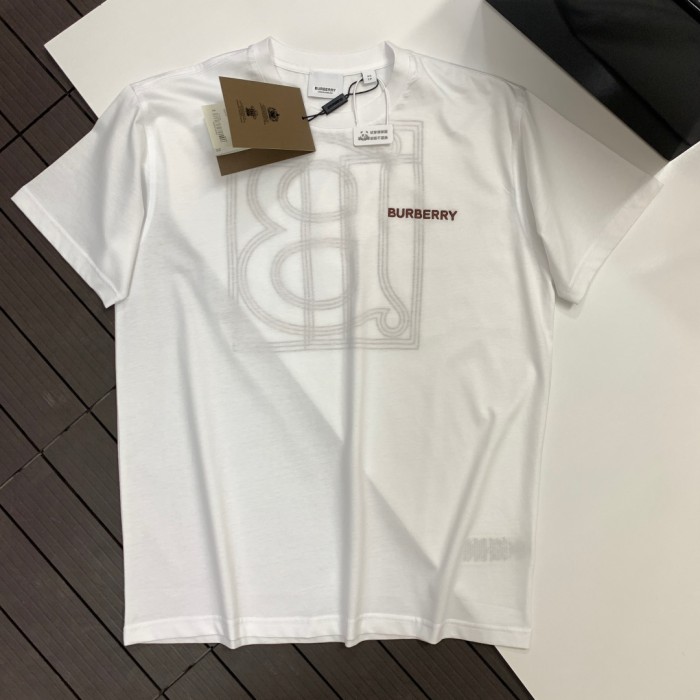 日本未入荷 バーバリー n級品 のアルファベット刺繍ニットゆったりクルーネックカジュアル半袖Tシャツ