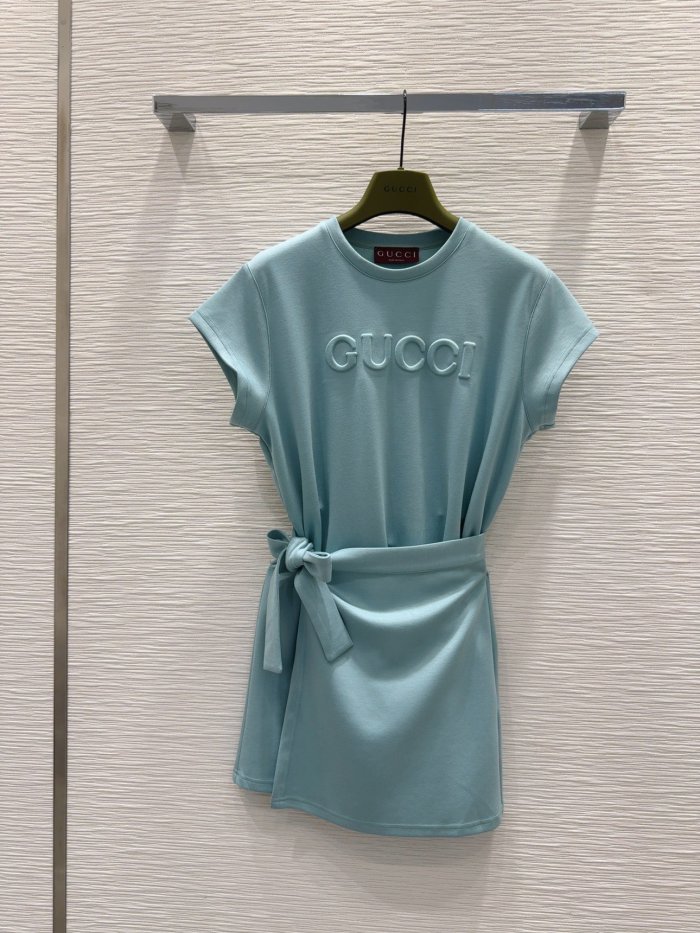 超話題! グッチ 激安偽物 の25 Ss春夏半袖コットンワンピース2色