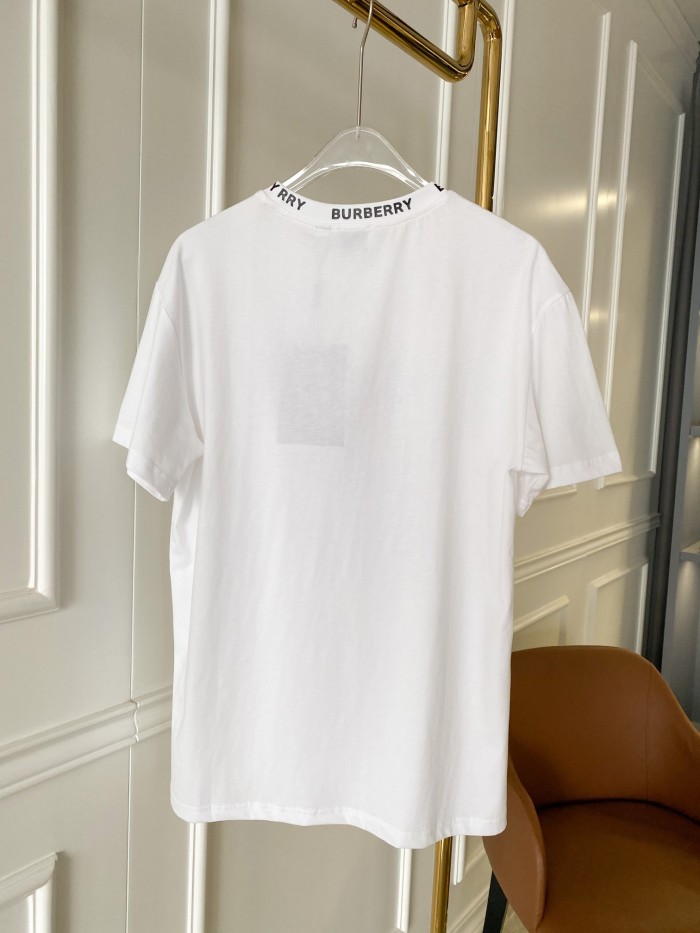 使い勝手良し バーバリー n級品 の小熊刺繍チェックシール綿素材ゆったり半袖Tシャツ