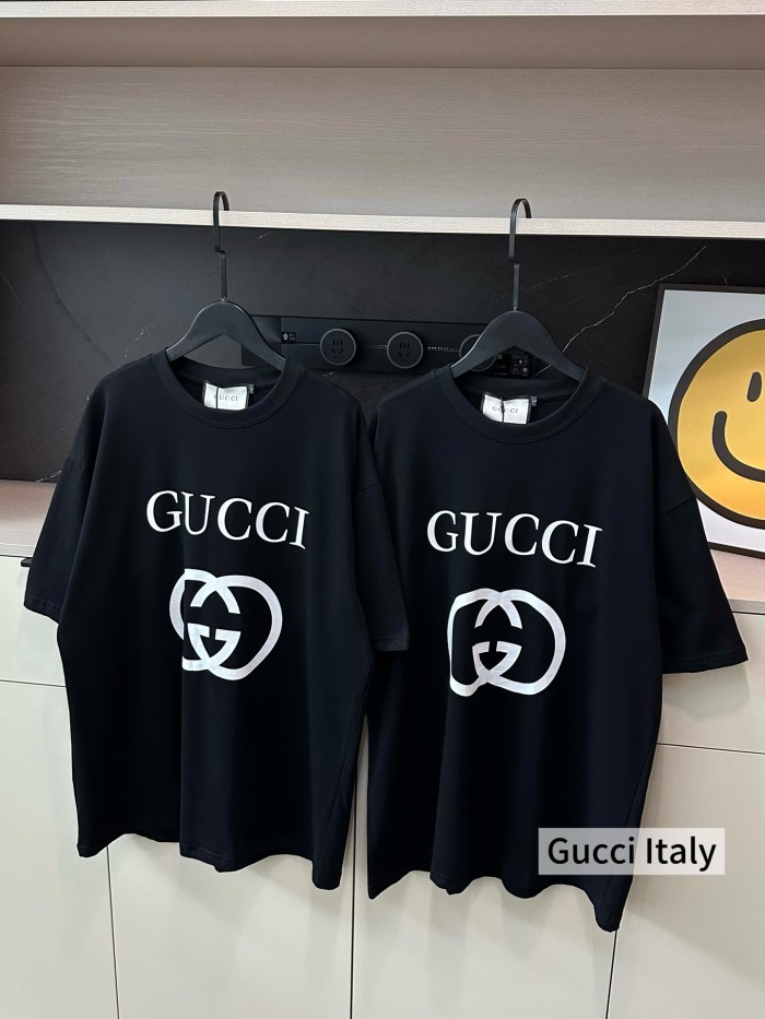 稀少 グッチ コピー のダブルリングのロゴアルファベット柄半袖Tシャツ