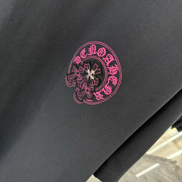 日本未入荷 クロムハーツ コピー の馬蹄レーザー焼花布刺繍カップルカジュアル半袖Tシャツ