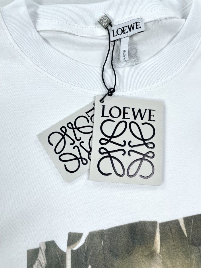 累積売上総額第１位！ ロエベ n級品 の プリントクルーネック半袖Tシャツ