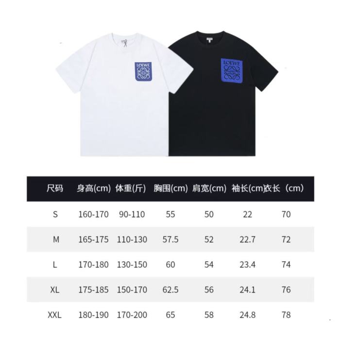 高品質 ロエベ スーパーコピー の立体ポケットロゴ刺繍半袖Tシャツ