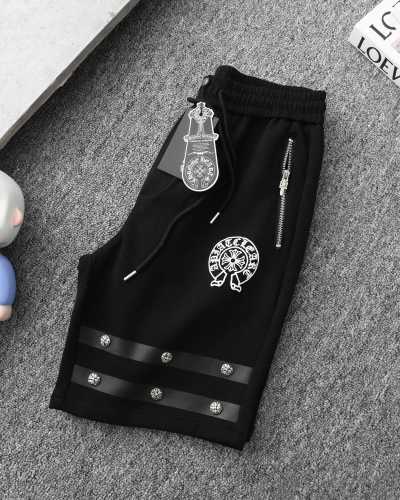 稀少 クロムハーツ スーパーコピー の25 ssリベット貼り布皮標刺繍発泡十字架プリントパンツ五分パンツ