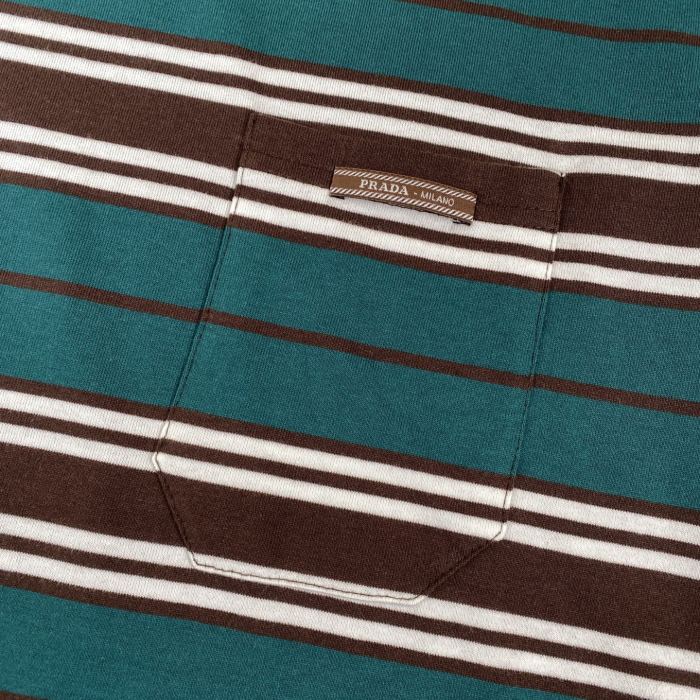 一目惚れ♪ プラダ 激安偽物 の中性風ストライプシルエット半袖Tシャツ