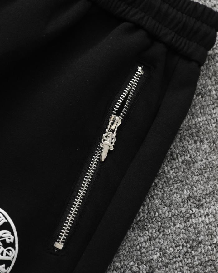 稀少 クロムハーツ スーパーコピー の25 ssリベット貼り布皮標刺繍発泡十字架プリントパンツ五分パンツ