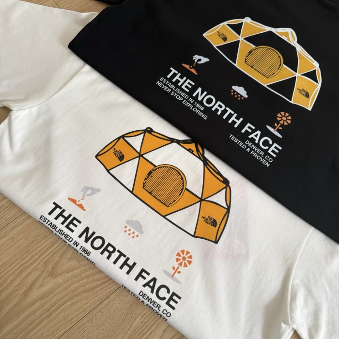 高品質 ザノースフェイス n級品 のアルファベットプリントカジュアルラウンドネック半袖Tシャツ2色