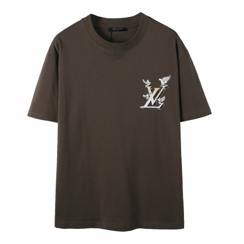 稀少 ルイヴィトン 激安偽物 2025 SS  LVプリントクルーネック半袖Tシャツ
