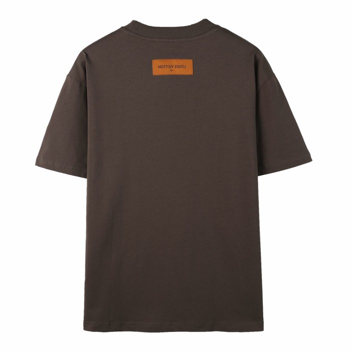 稀少 ルイヴィトン 激安偽物 2025 SS  LVプリントクルーネック半袖Tシャツ