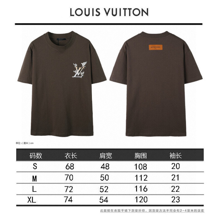 稀少 ルイヴィトン 激安偽物 2025 SS  LVプリントクルーネック半袖Tシャツ