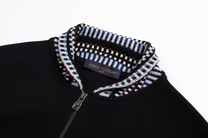 新作 ルイヴィトン n級品 25 SSロゴ刺繍ニットフライトジャケット