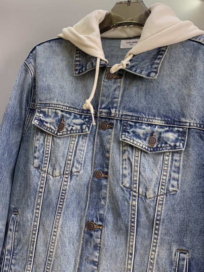 超奇跡の入荷☆ セリーヌ コピーおすすめ のフード付きデニムジャケット