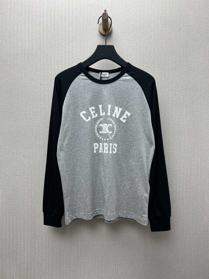 日本未入荷 セリーヌ スーパーコピー の25 ss新型プリントゆったりタイプラグランスリーブTシャツ