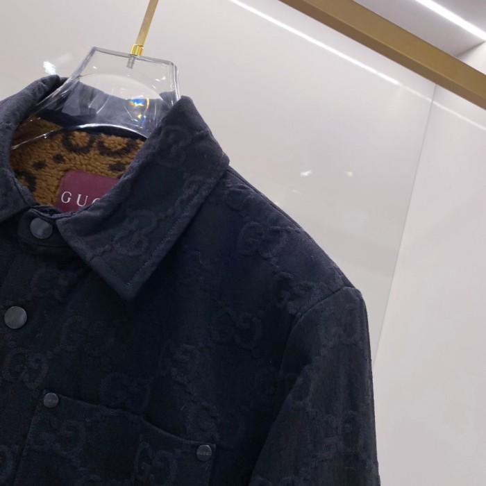 超奇跡の入荷☆ グッチ 偽物通販 のダブルGジャカードフルプリント長袖ギャザーとコットンコート