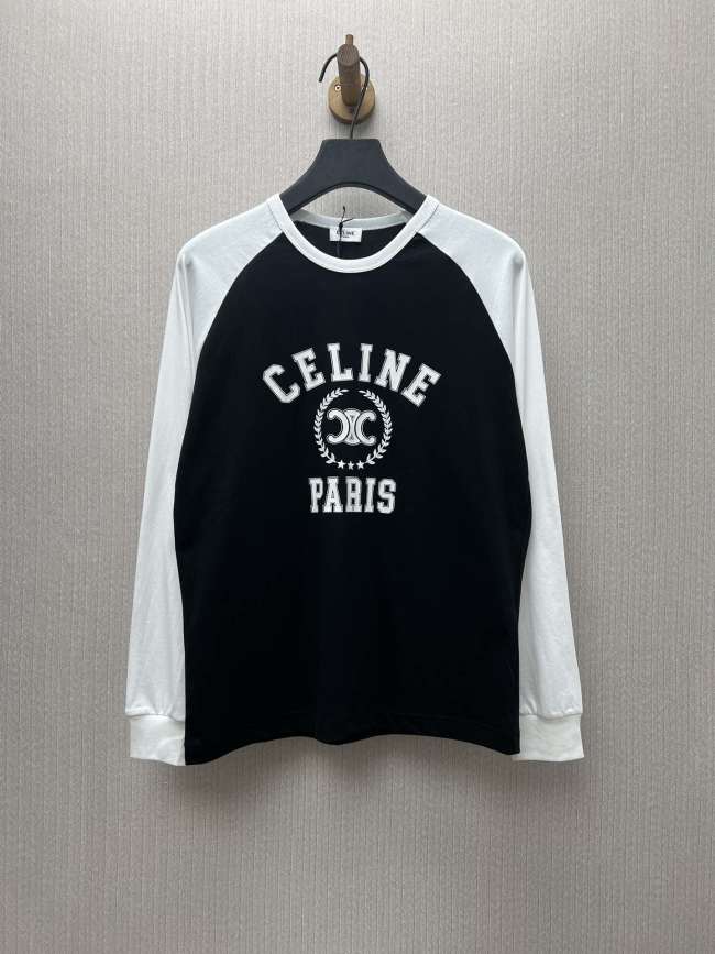【限定】 セリーヌ コピー の25 ss新型プリントゆったりタイプラグランスリーブTシャツ