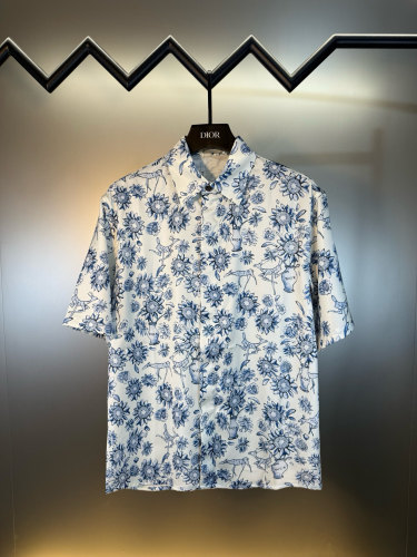【限定】 ディオール n級品 の シルク全幅プリント半袖シャツ