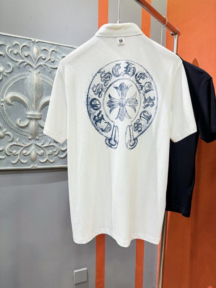 超奇跡の入荷☆ クロムハーツ 激安通販 のメンズ開襟半袖ポロシャツ