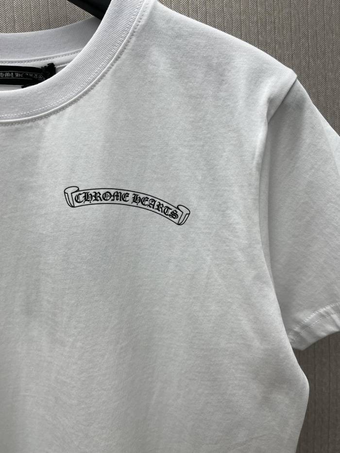 【限定】 クロムハーツ  スーパーコピー の 25 ss新型白プリント半袖Tシャツ