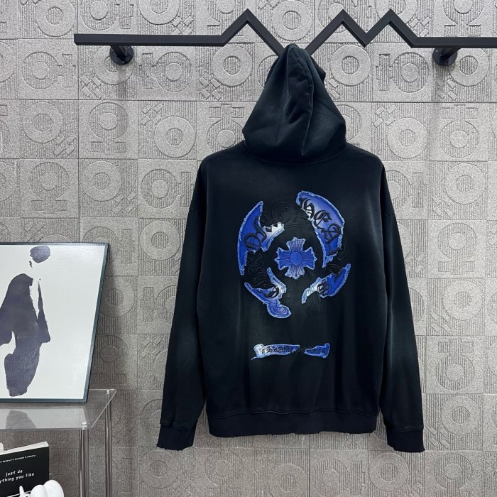超話題! クロムハーツ コピーおすすめ の布を張ってカップルのカジュアルな帽子付き衛衣を刺繍する