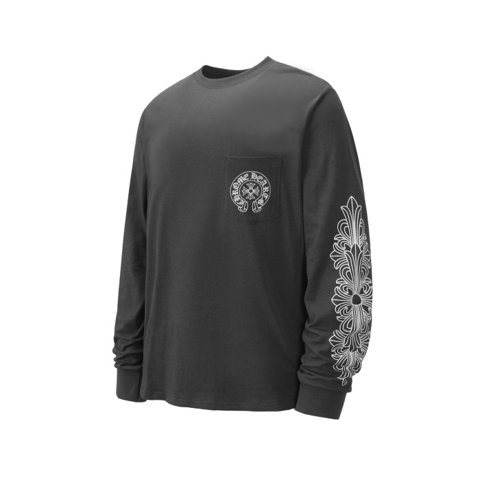 【話題商品！】クロムハーツ  激安偽物 の 25 ssリール馬蹄サンスクリットプリント爆金長袖Tシャツ