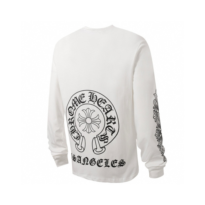日本未入荷 クロムハーツ  n級品 の 25 ss 25 ssリール馬蹄サンスクリットプリント爆金長袖Tシャツ