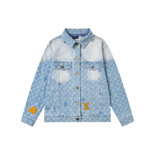 累積売上総額第１位！ルイヴィトン コピーおすすめ LV新型カラーアルファベット刺繍ロゴデニムジャケットジャケット