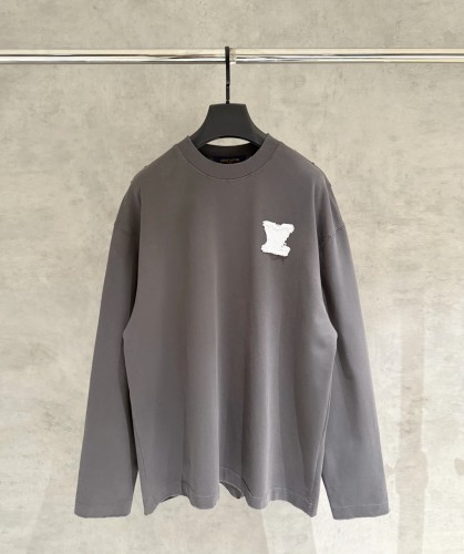 高品質 ルイヴィトン 激安通販  LV新型布張り刺繍長袖衛衣Tシャツ