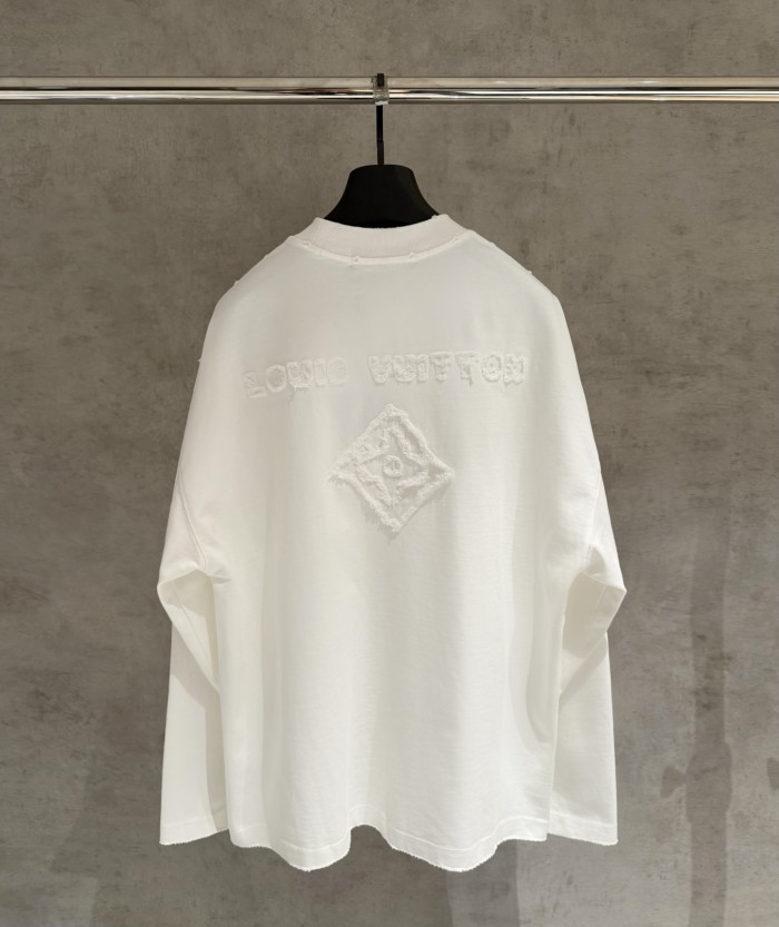 ★超人気 ルイヴィトン コピー  LV新型布張り刺繍長袖衛衣Tシャツ