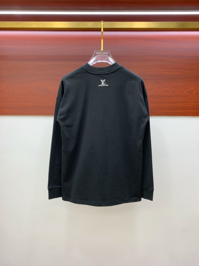 新作 ルイヴィトン n級品 丸首長袖プルオーバー長袖Tシャツネットレッド