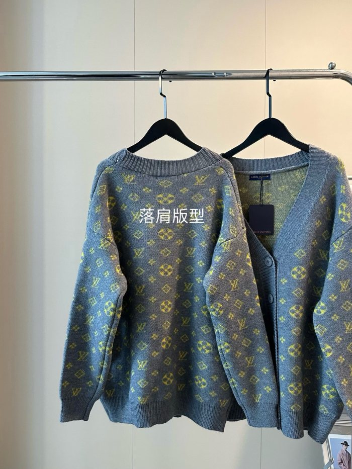 【話題商品！】ルイヴィトン コピーおすすめ Louis Vuitton フルプリントジャカードウールカーディガンコート