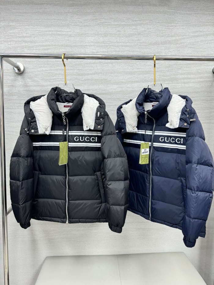 超話題! グッチ スーパーコピー の25 ss 秋冬 のファッションダブルG衝突カラーのジョイントバンドダウンジャケット