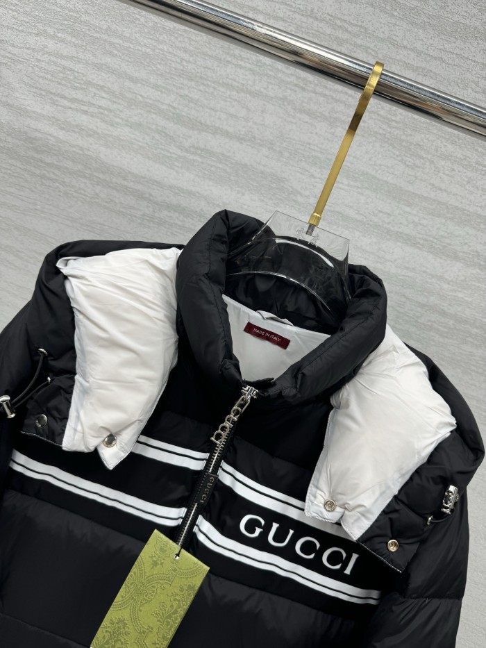 入手困難 グッチ コピー の25 ss 秋冬 のファッションダブルG衝突カラーのジョイントバンドダウンジャケット