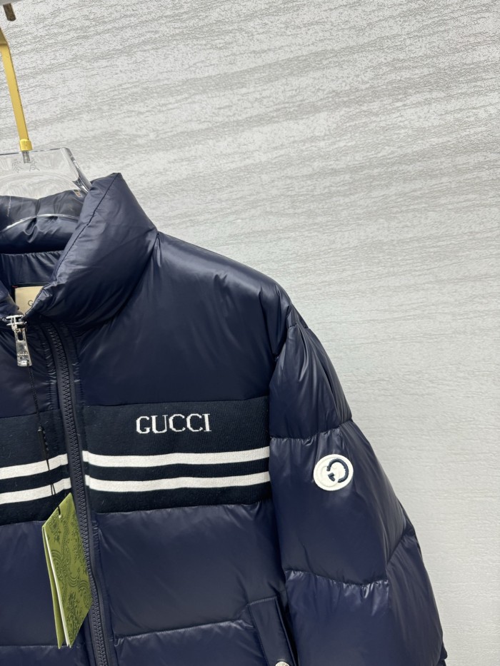 一目惚れ♪ グッチ 激安通販 の25 ss 秋冬 のファッションダブルG衝突カラーのジョイントバンドダウンジャケット
