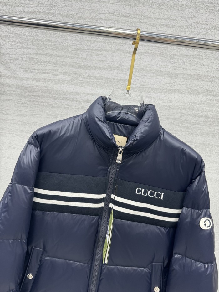 一目惚れ♪ グッチ 激安通販 の25 ss 秋冬 のファッションダブルG衝突カラーのジョイントバンドダウンジャケット