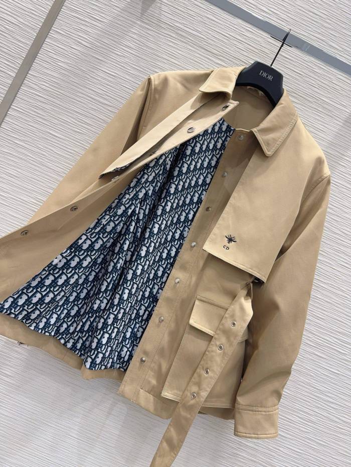 追跡付 ディオール n級品 の2025SS秋冬リボン付きコート2色