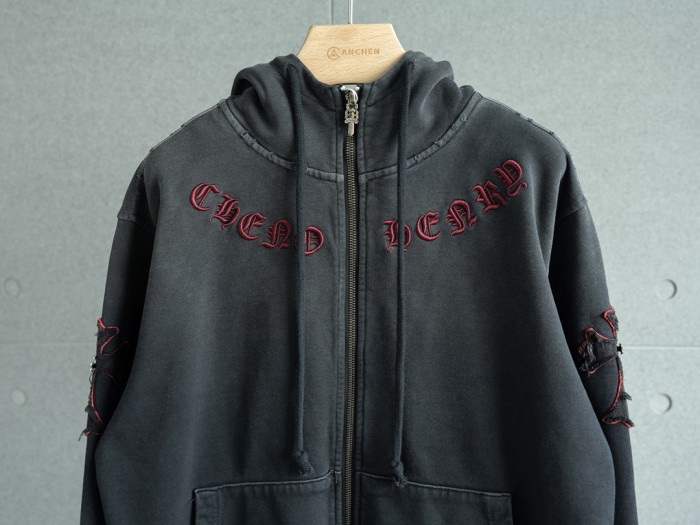 大人気 クロムハーツ 偽物通販 の刺繍マーク貼布ファスナーフード