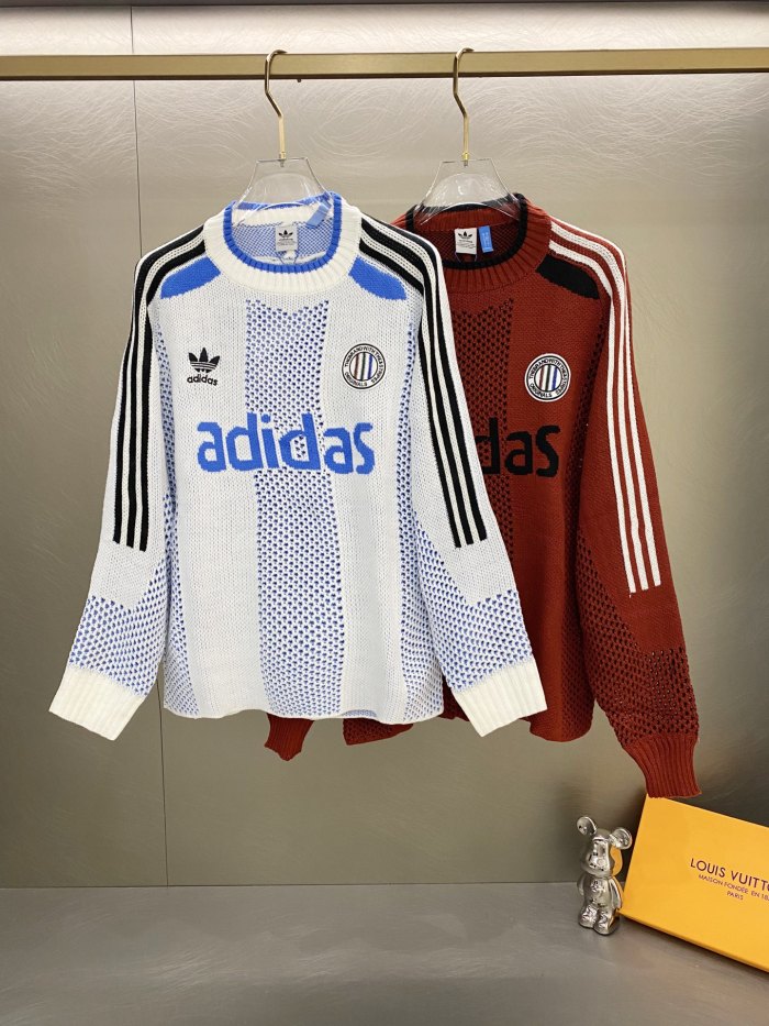 超話題! アディダス スーパーコピー のロゴレトロニットスポーツカジュアルセーター2色