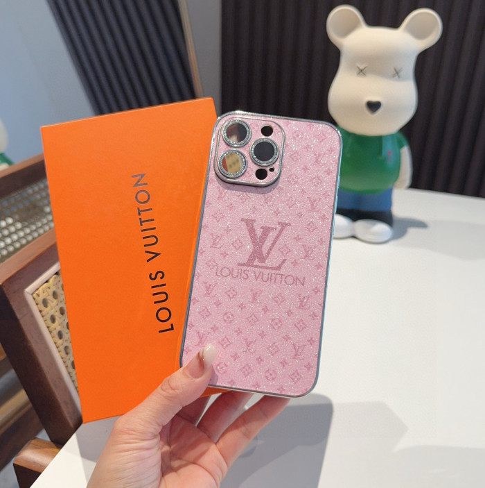 日本未入荷 ルイヴィトン 激安偽物 のLV携帯ケースメッキサイドフラッシュパウダーレンズフィルム全ケース
