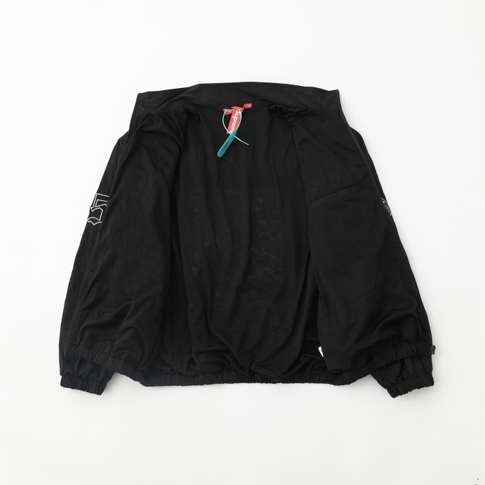 追跡付 シュプリーム コピー Supremeロゴプリント スタンドカラー ジップアップジャケット2色